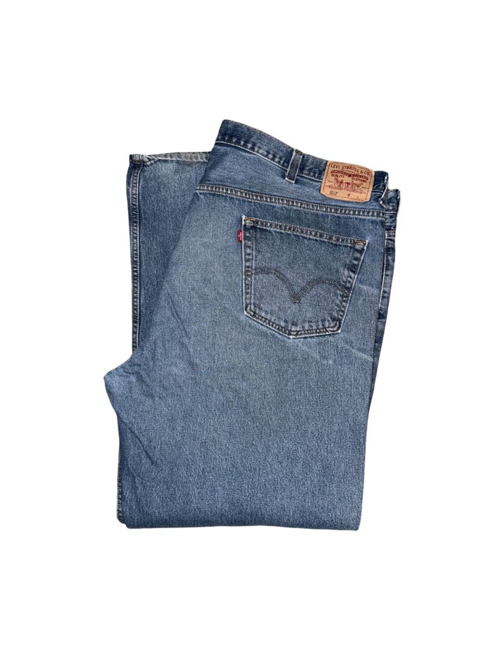 Levis 550 Straight Leg Jeans Mens Big Tall 50 33 Medium Wash Stitched Pockets